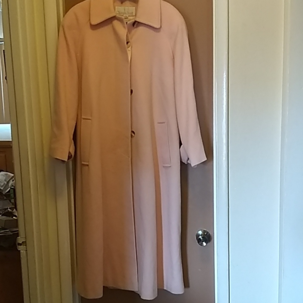 Vintage pink wool  Christina Stuart trench coat